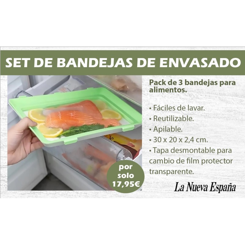 SET DE 3 BANDEJAS DE ENVASADO