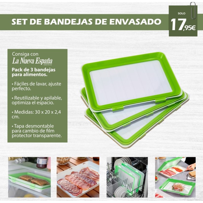 SET DE 3 BANDEJAS DE ENVASADO