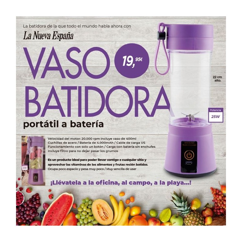 Vaso Batidora Portátil a Batería - Consíguela Ahora
