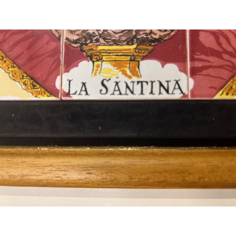Cuadro De La Virgen De Covadonga - La Santina - Cerámica Enmarcada