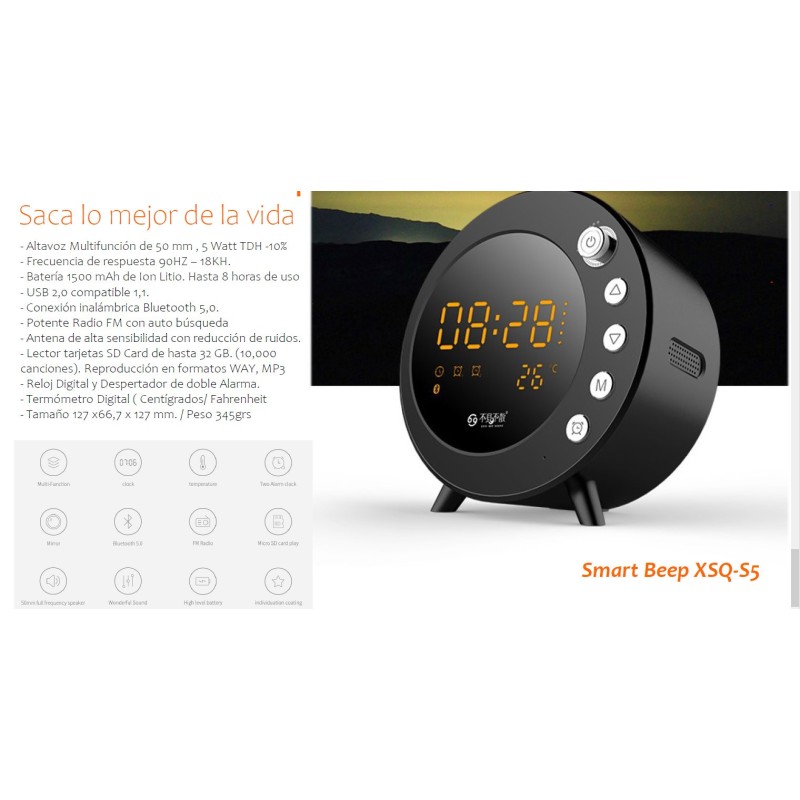 RADIO DESPERTADOR MULTIFUNCION SMART BEEP