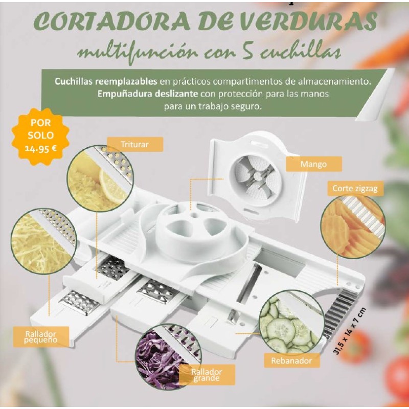 CORTADORA DE VERDURAS 5 EN 1