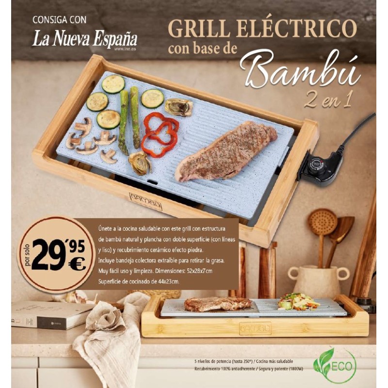 PLANCHA DE ASAR ELECTRICA BASE BAMBU